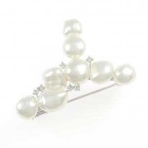 K18WG 白蝶パール ブローチ
