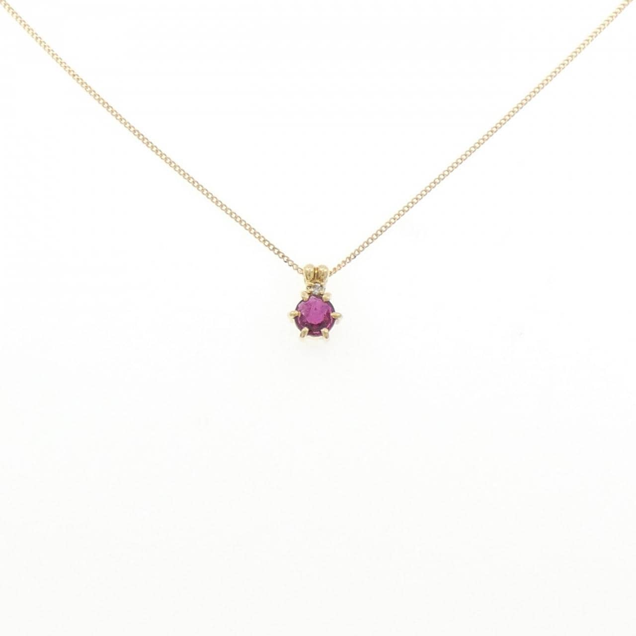 K18YG ルビー ネックレス