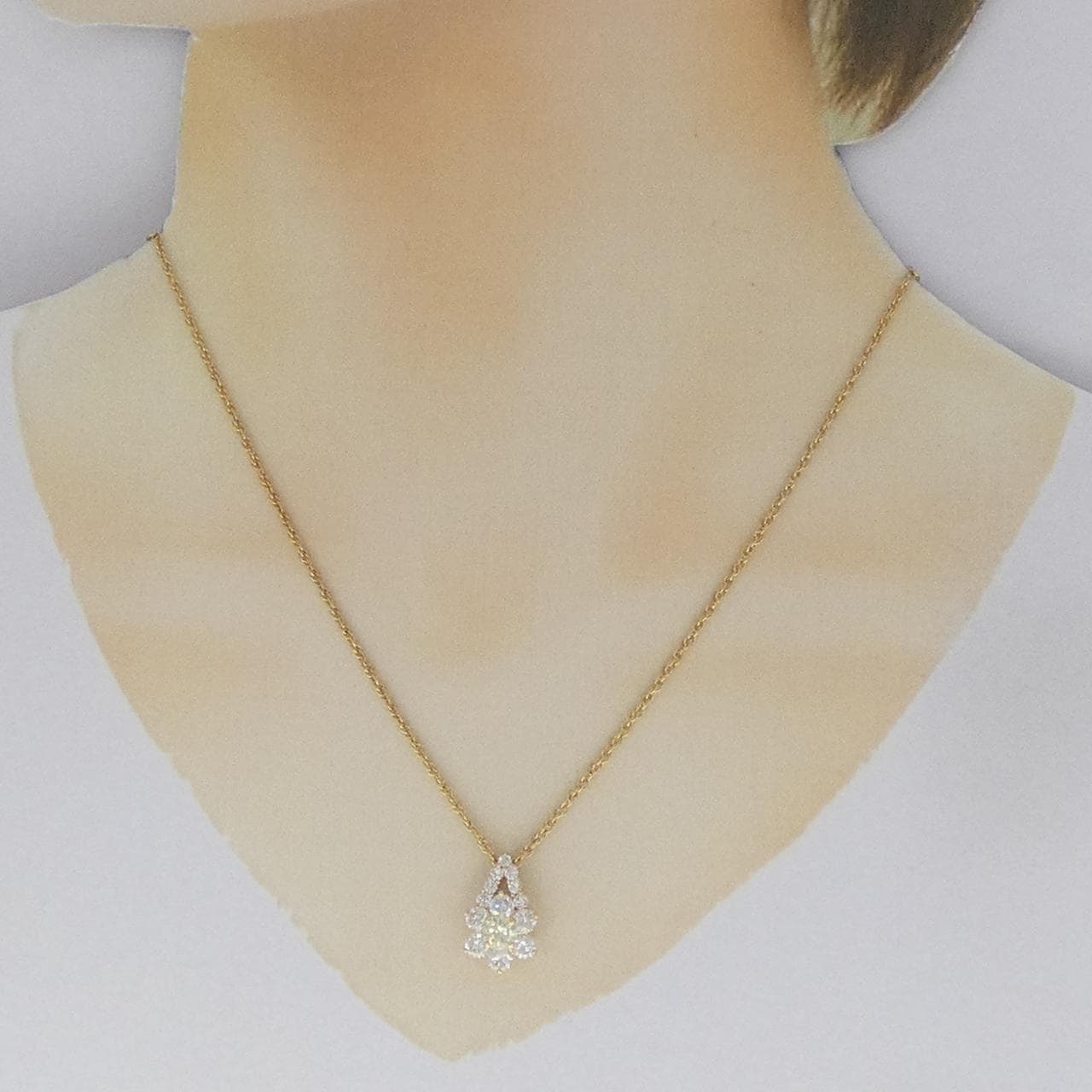 K18YG フラワー ダイヤモンド ネックレス 2.05CT