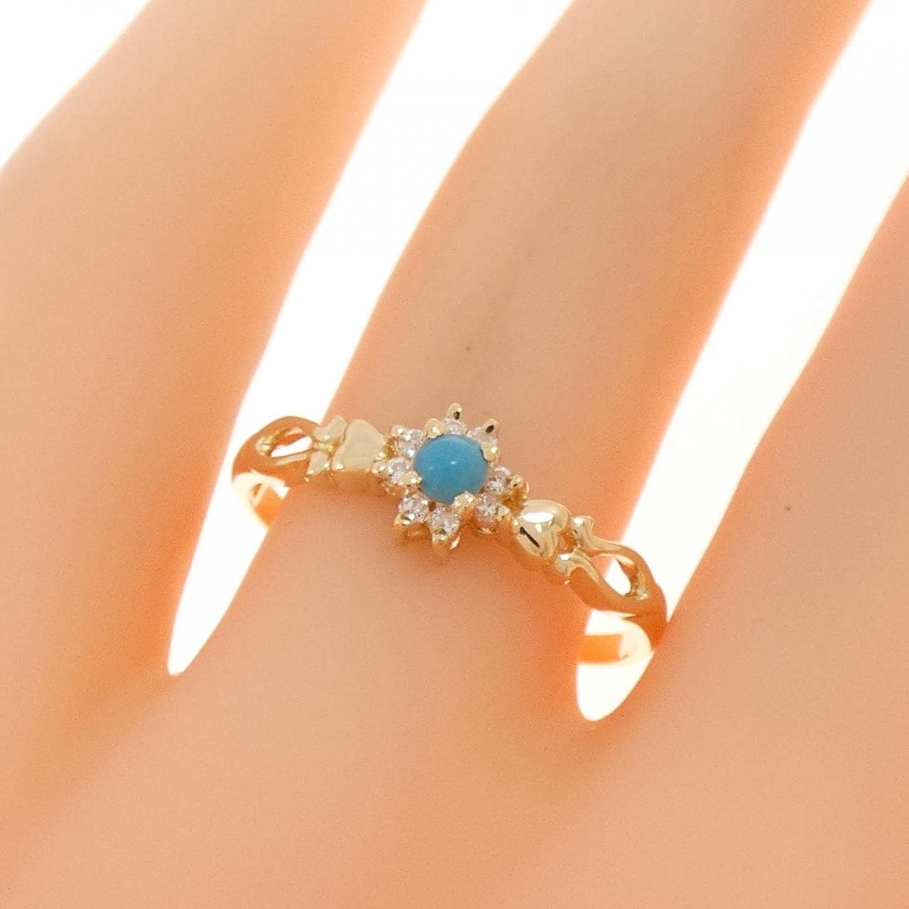 K18YG ターコイズ リング