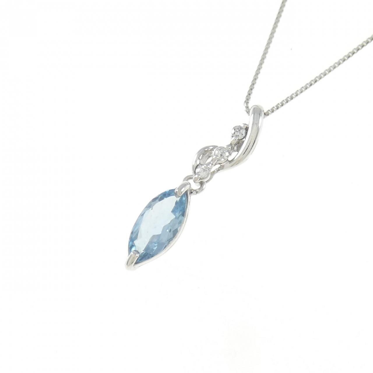 PT900/PT850 Aquamarine Necklace 0.60CT