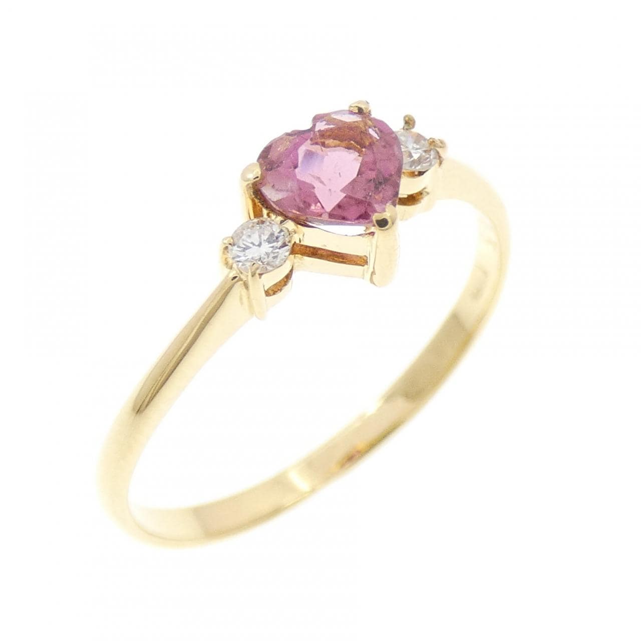 K18YG ハート トルマリン リング