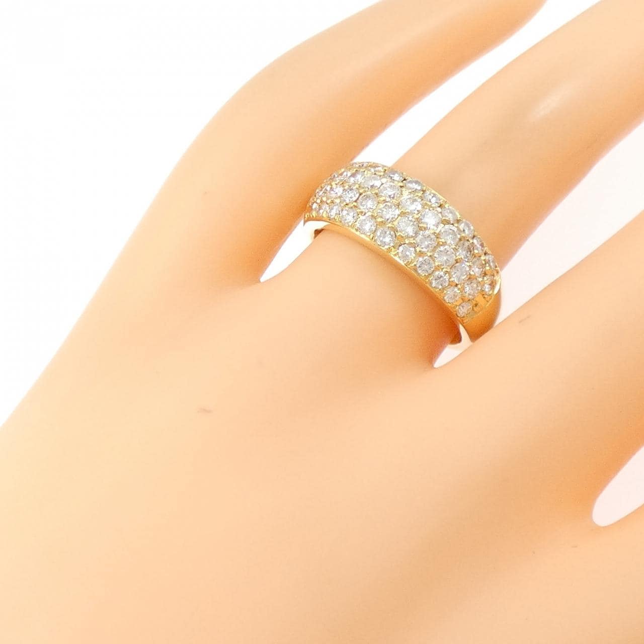 K18YG パヴェ ダイヤモンド リング 1.10CT
