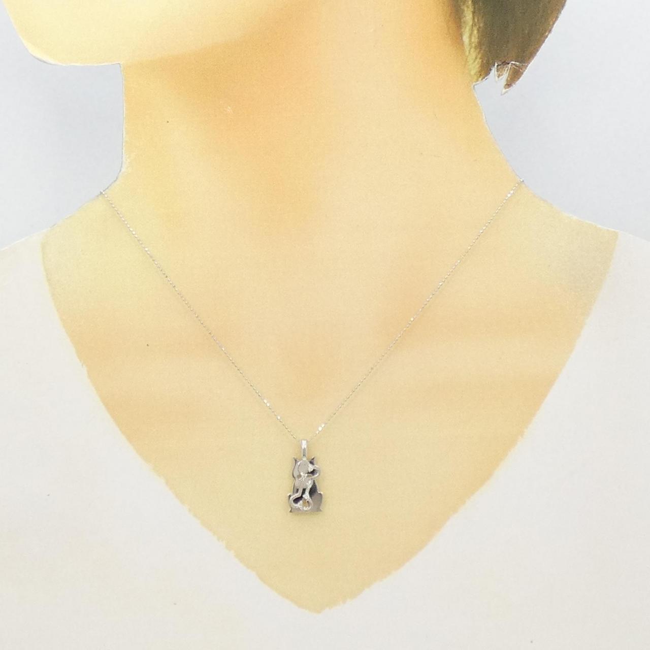 ネックレス美品 K18WG ホワイトゴールド ネックレス ダイヤ 0.40ct 【1-0118834】