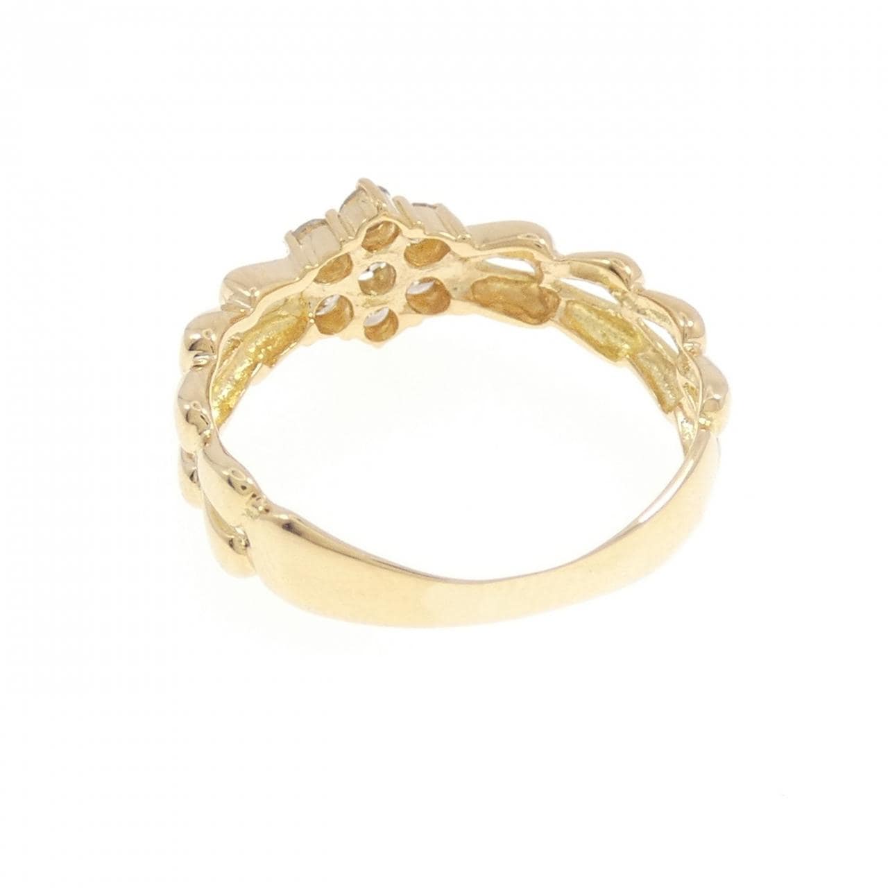 K18YG フラワー ダイヤモンド リング 0.30CT
