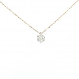 K18WG/K10PG ソリティア ダイヤモンド ネックレス 0.30CT