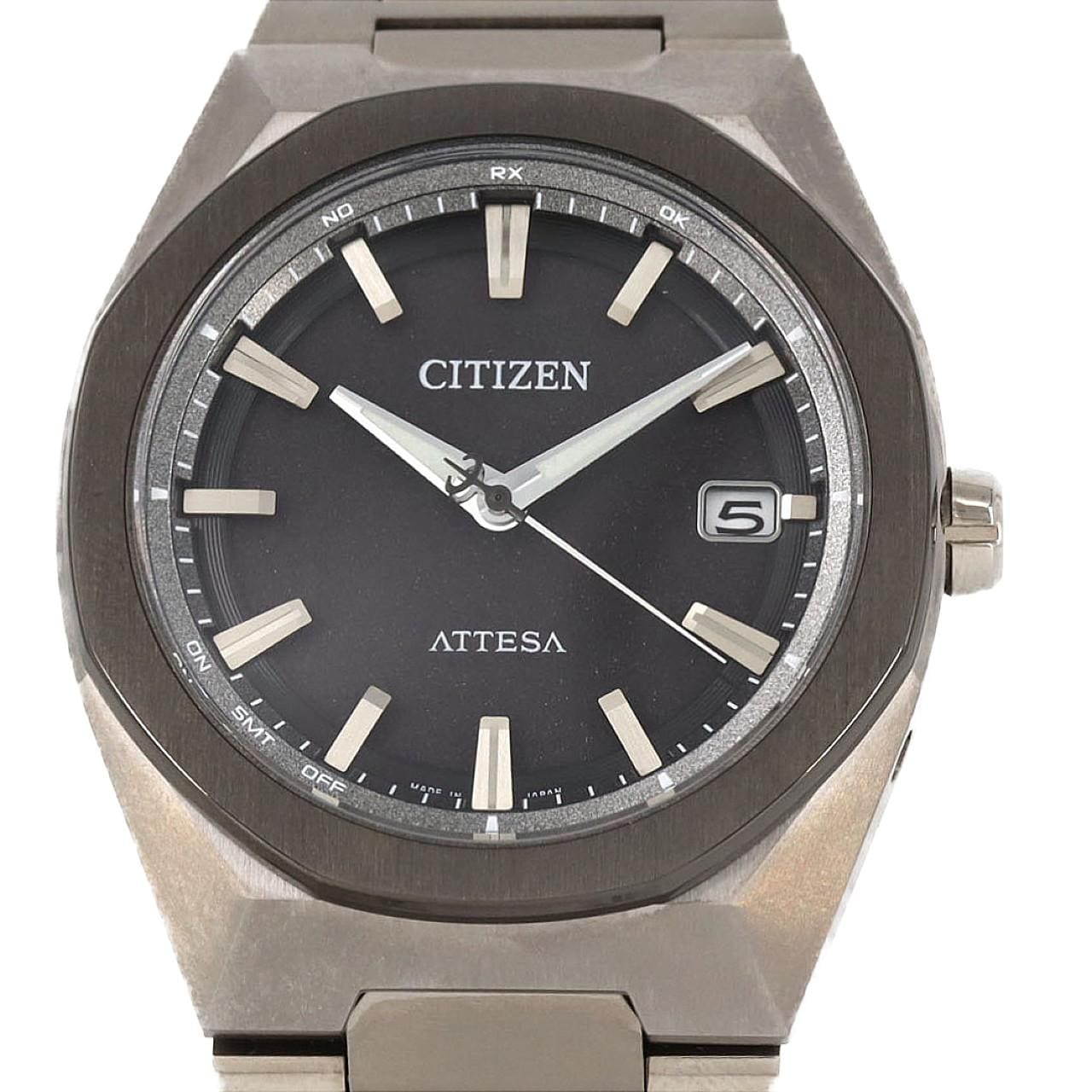 シチズン アテッサ 電波時計 H128-00CWT01/CB3044-55E TI ソーラークォーツ