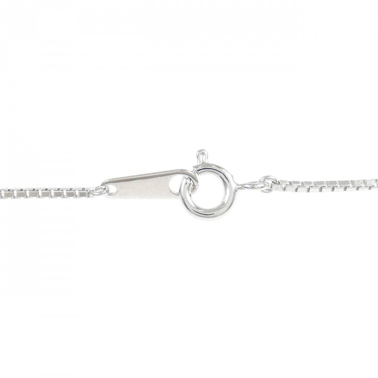 K18WG 月牙形密鑲鑽石項鍊 0.50克拉