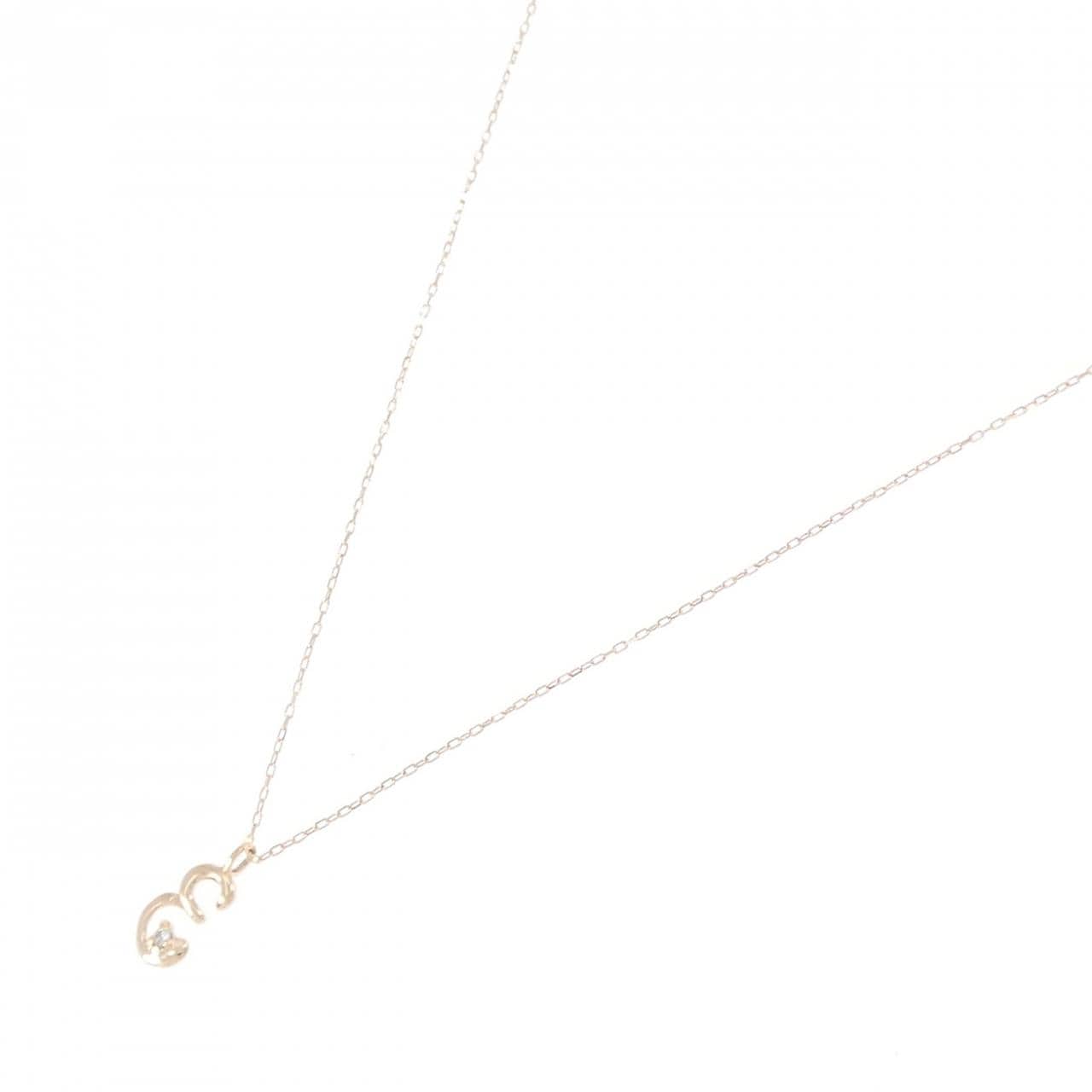 K10PG イニシャルE ダイヤモンド ネックレス 0.01CT