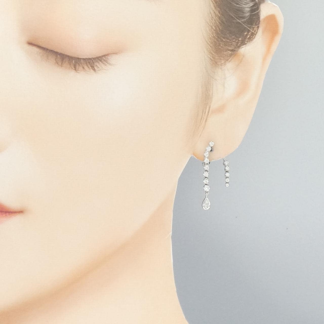 K18WG ダイヤモンド イヤリング 0.58CT