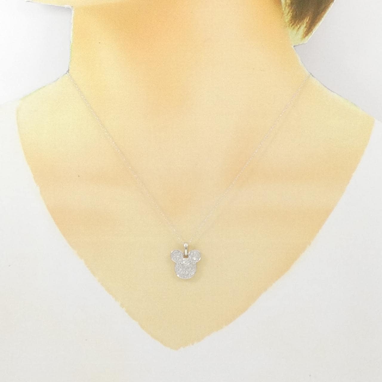 K18WG pave Diamond necklace 0.30CT