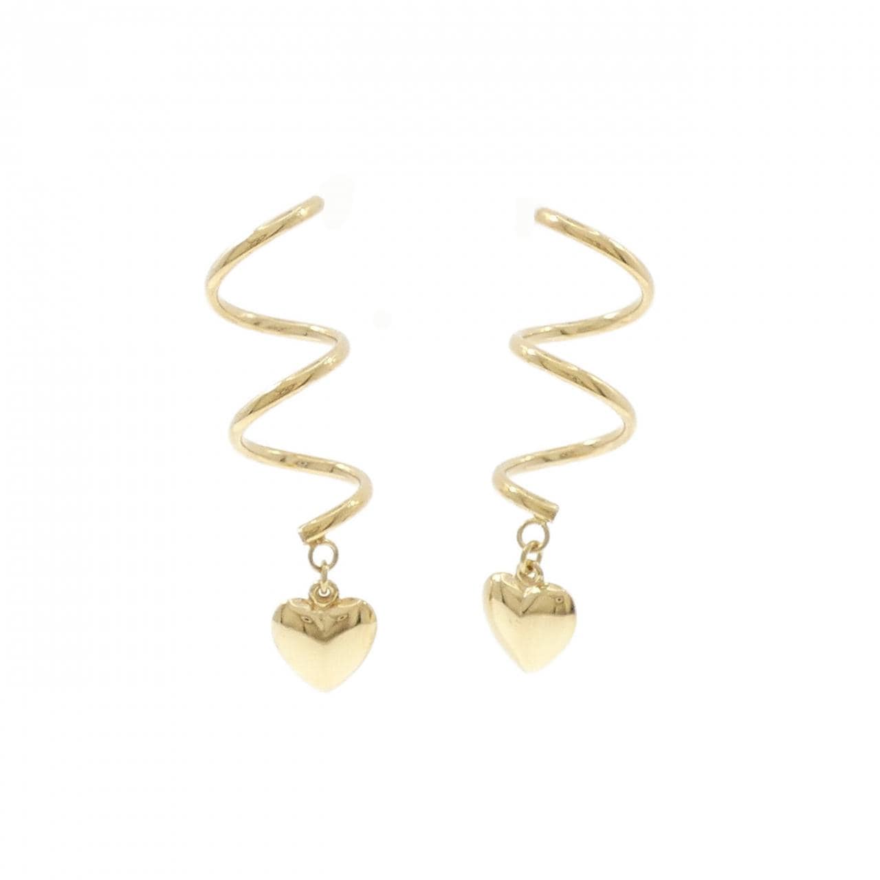 750YG ハート ピアス