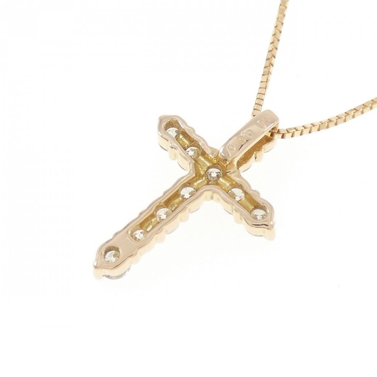 K18YG クロス ダイヤモンド ネックレス 0.50CT