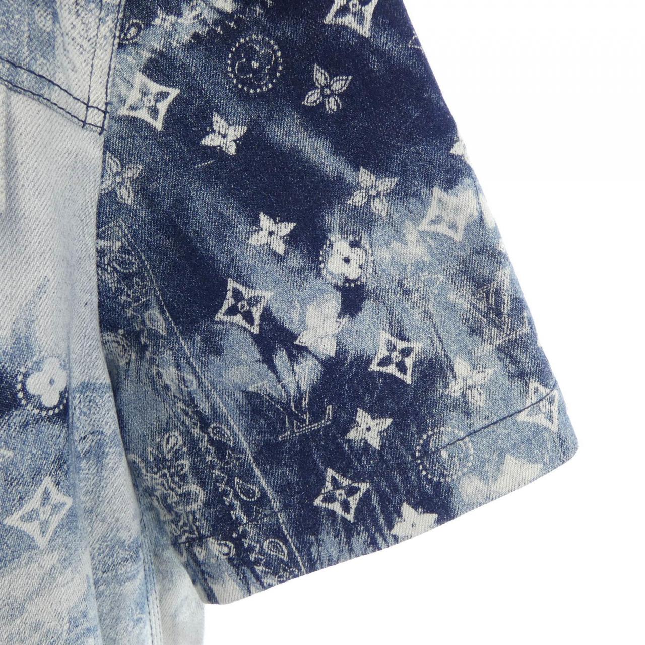 ルイヴィトン LOUIS VUITTON モノグラムバンダナショートスリーブデニムシャツ HNS17XNW2 S/Sシャツ