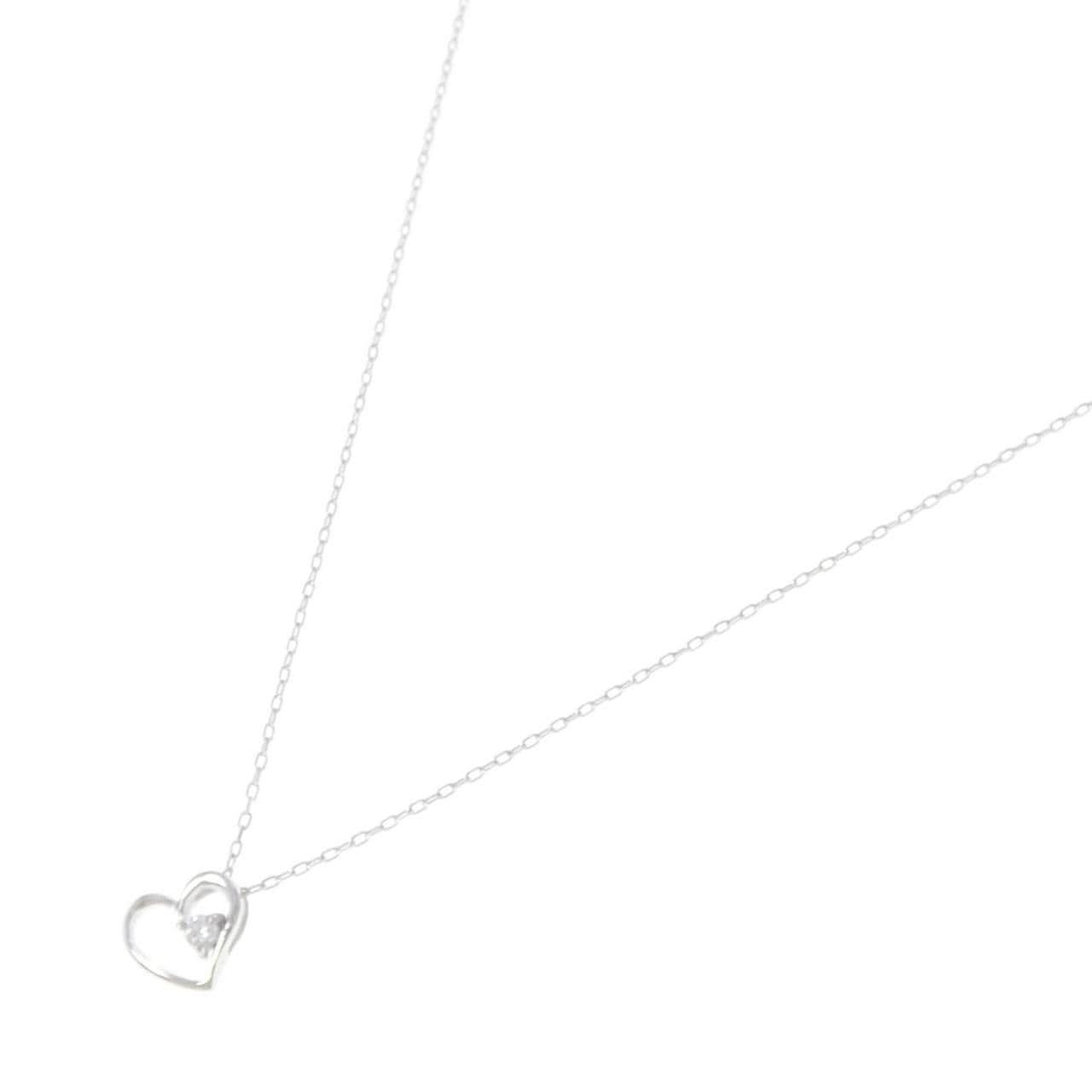 K10WG ハート ダイヤモンド ネックレス 0.03CT
