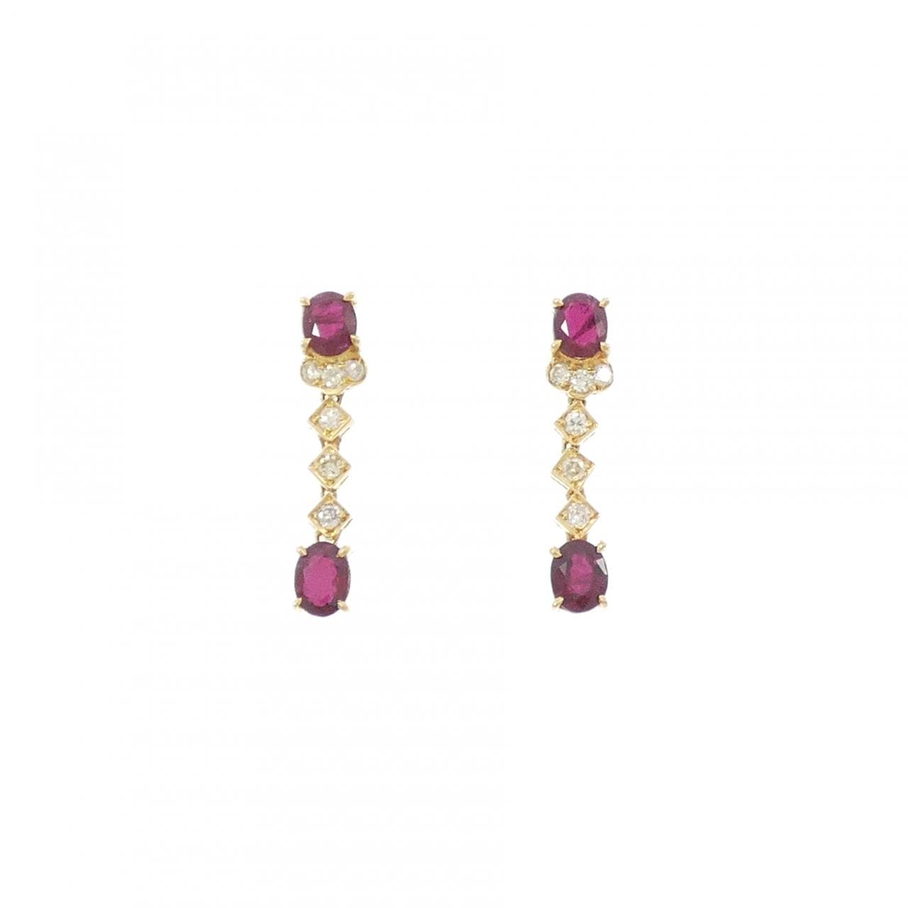 K18YG ルビー ピアス