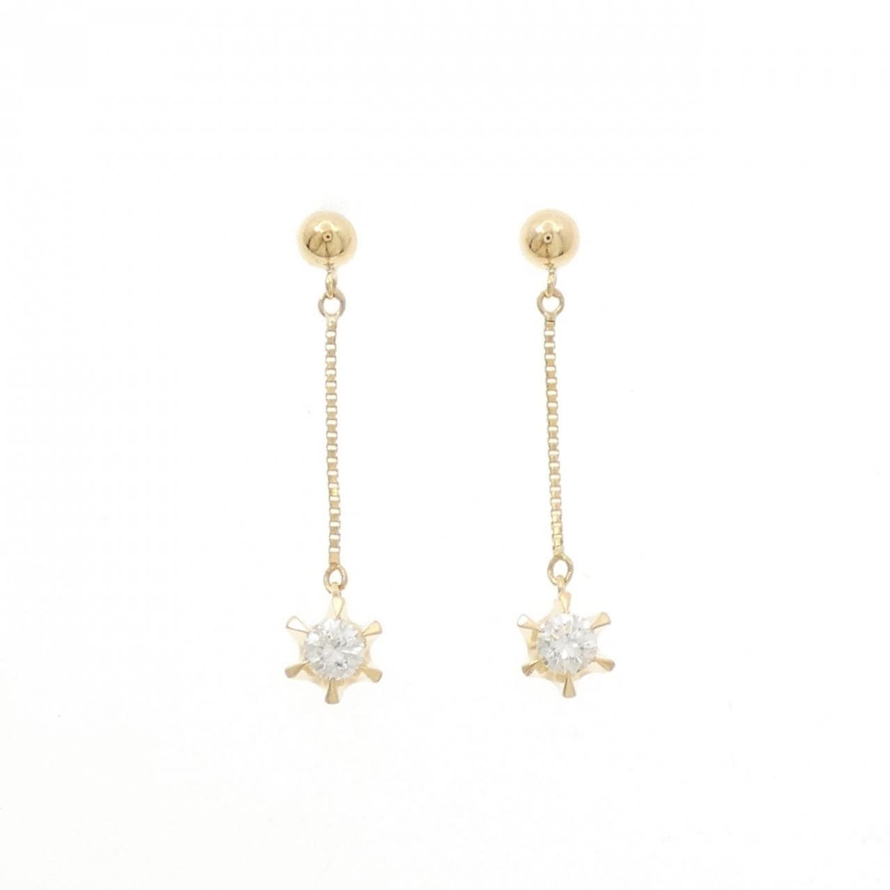 K18YG ダイヤモンド ピアス 0.42CT