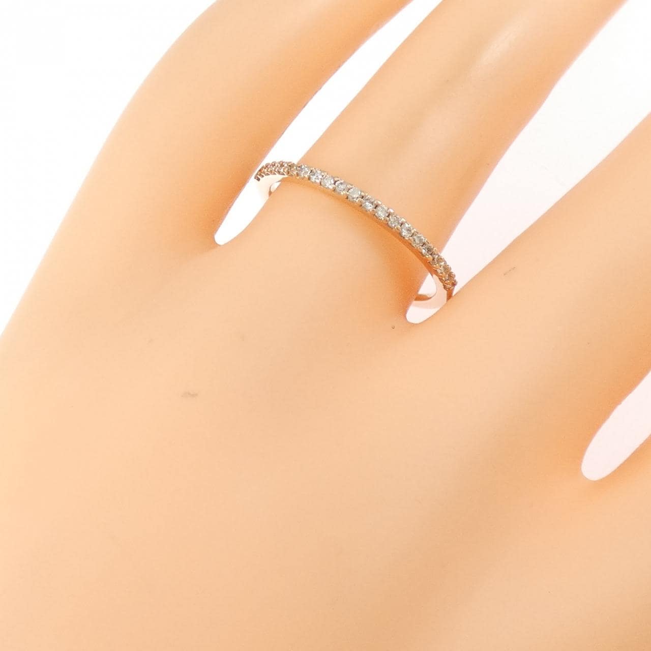 K18PG ハーフエタニティ ダイヤモンド リング