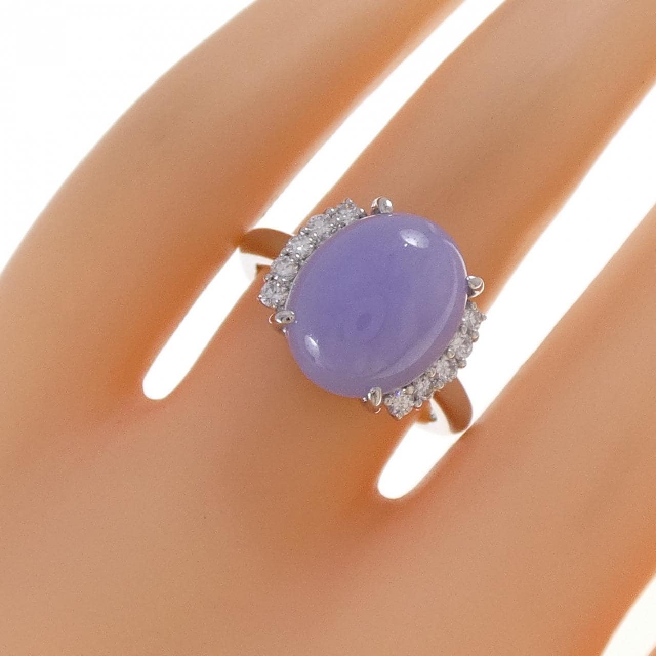PT900 ラベンダーヒスイ リング 7.07CT