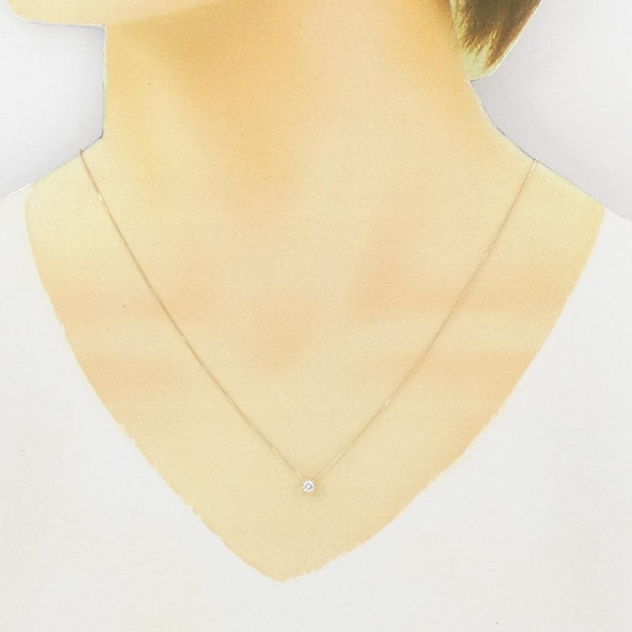K18YG ソリティア ダイヤモンド ネックレス 0.20CT