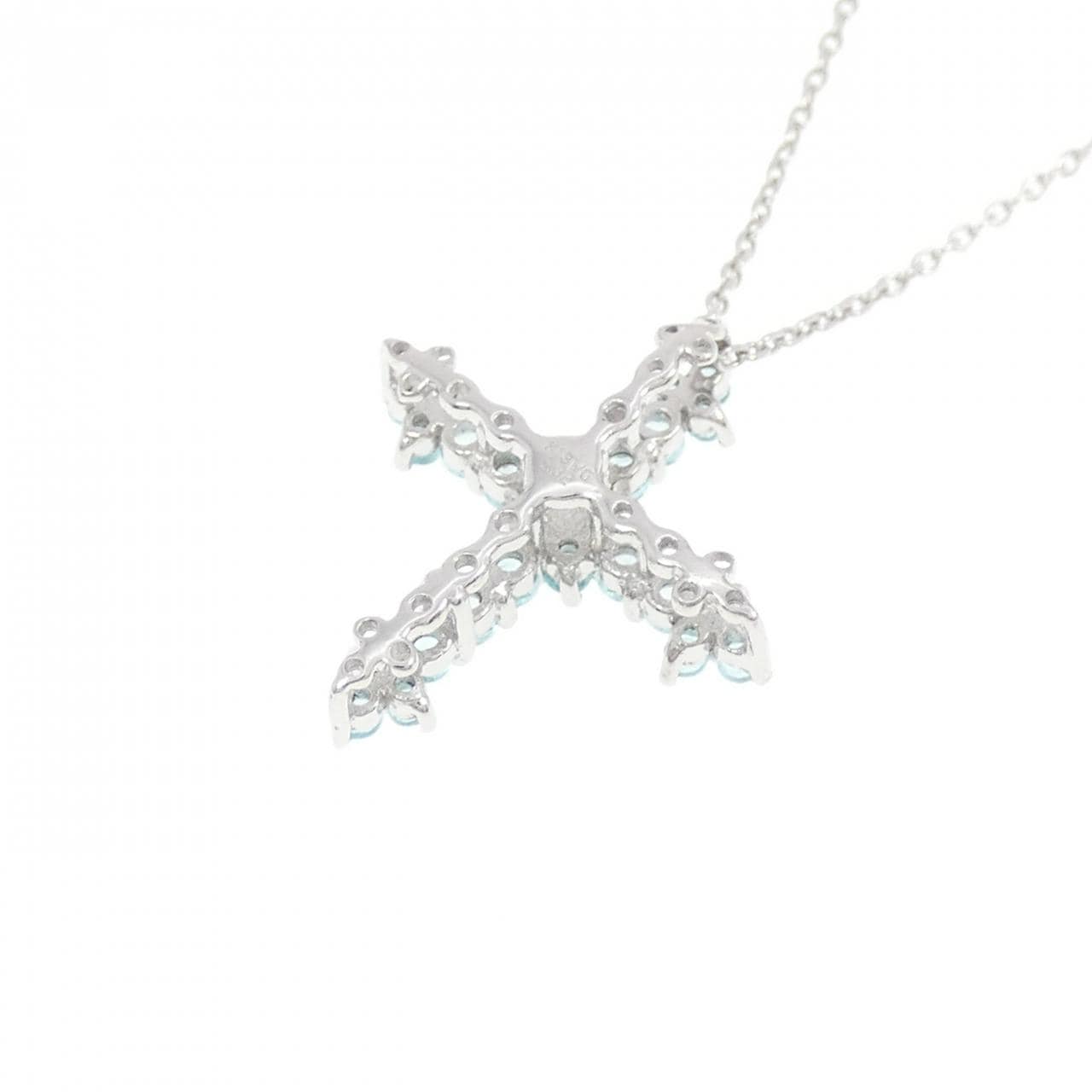 K18WG クロス トルマリン ネックレス 0.32CT