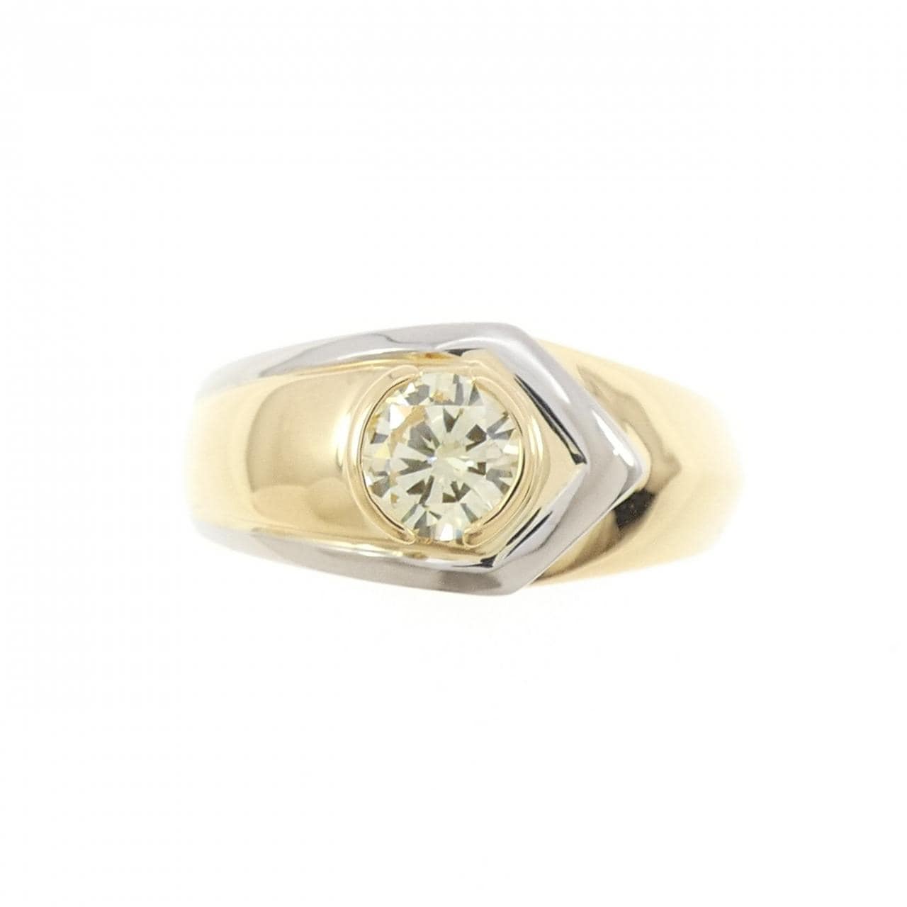 K18YG/PT850 ダイヤモンド リング 0.63CT