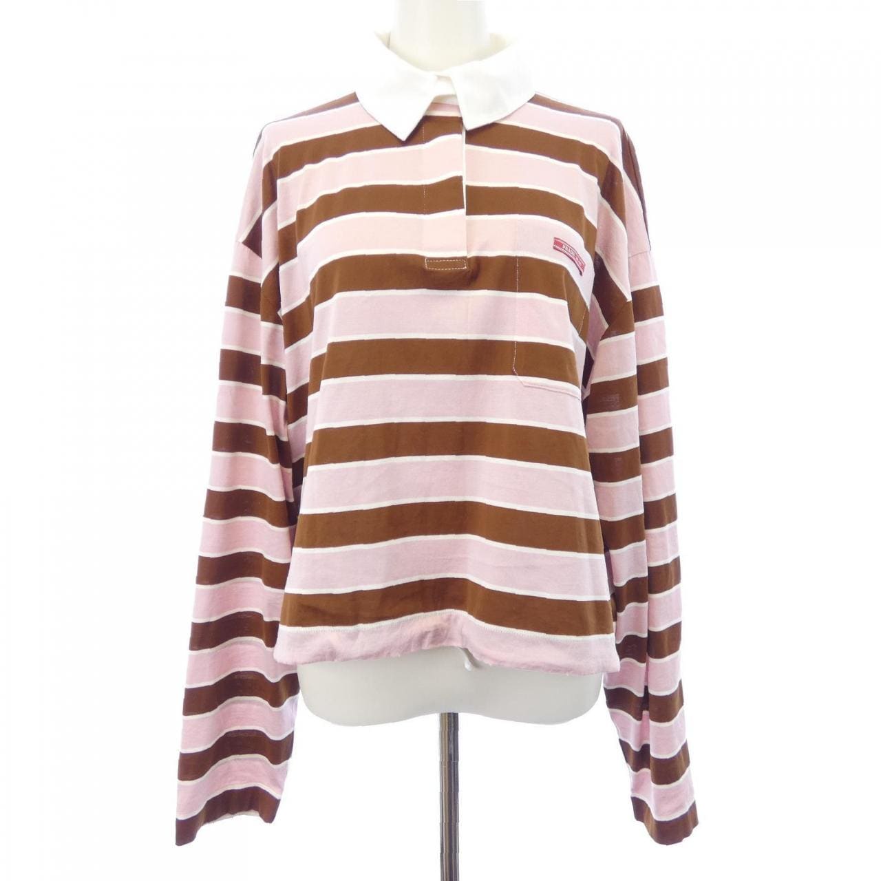 プラダ PRADA 長袖バヤデールプリントライルコットンTシャツ 39661 SOOO 189P ポロシャツ