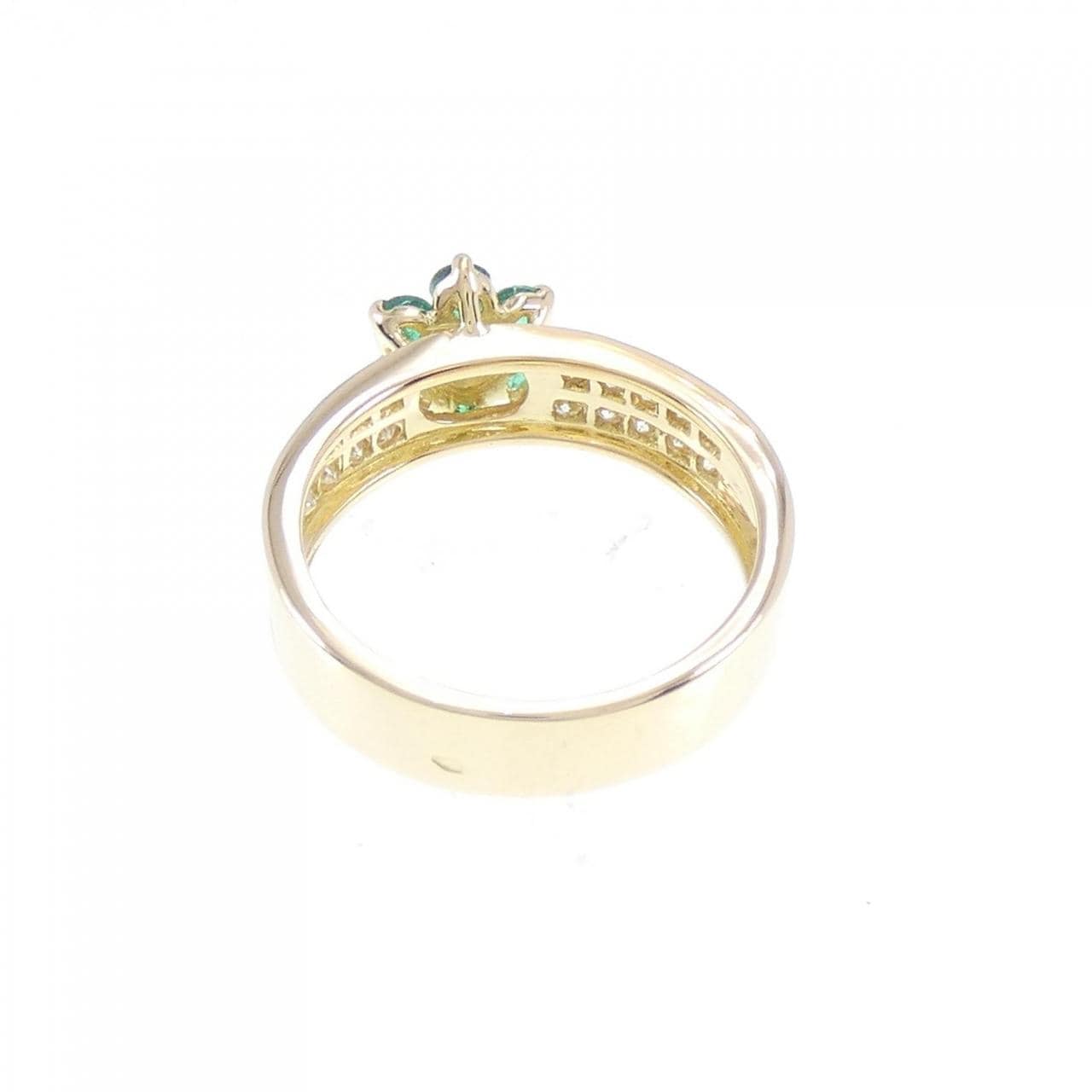 18KYG Flower Emerald Ring 0.51CT