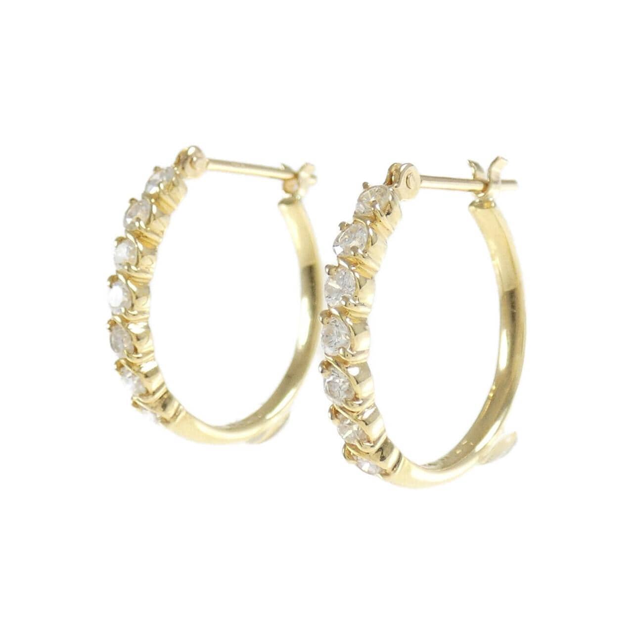 K18YG Hoop Diamond Earrings 0.54CT
