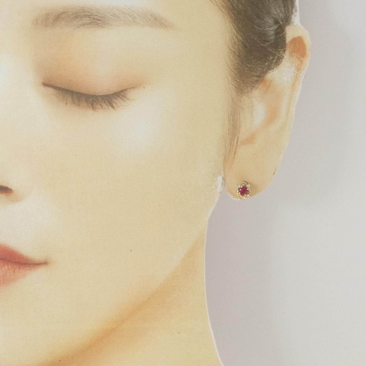 K18YG ルビー ピアス 0.40CT