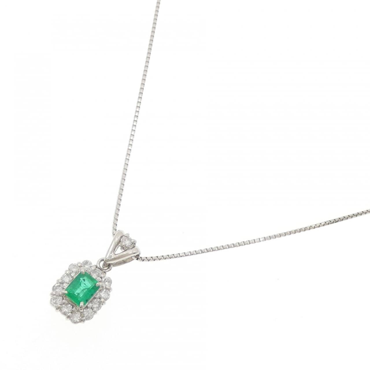 PT900/PT850 エメラルド ネックレス 0.30CT