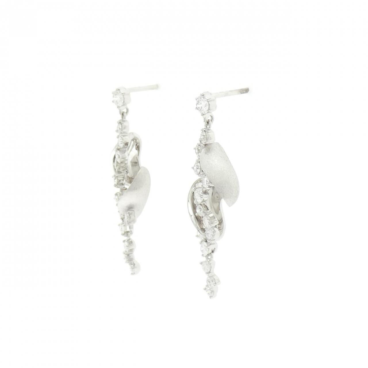 K18WG ダイヤモンド ピアス 1.00CT