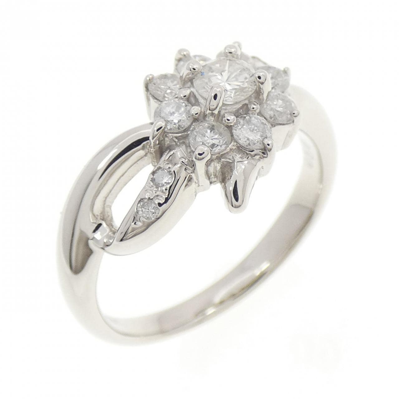 PT900 フラワー ダイヤモンド リング 0.50CT