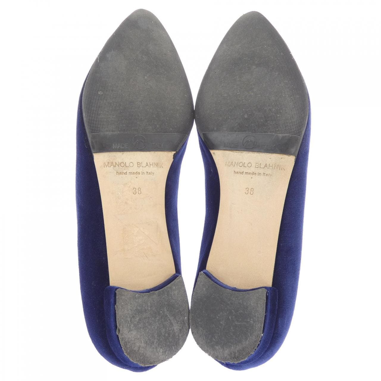 マノロブラニク MANOLO BLAHNIK HANGISIFLAT ベロア フラットシューズ
