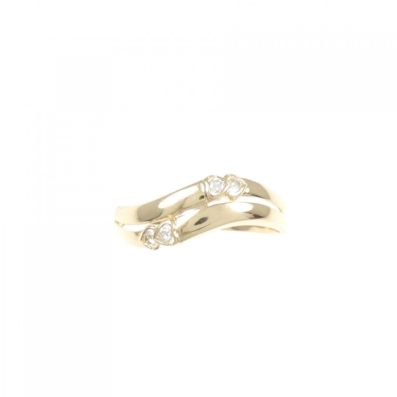 K18YG heart Diamond ring 0.07CT