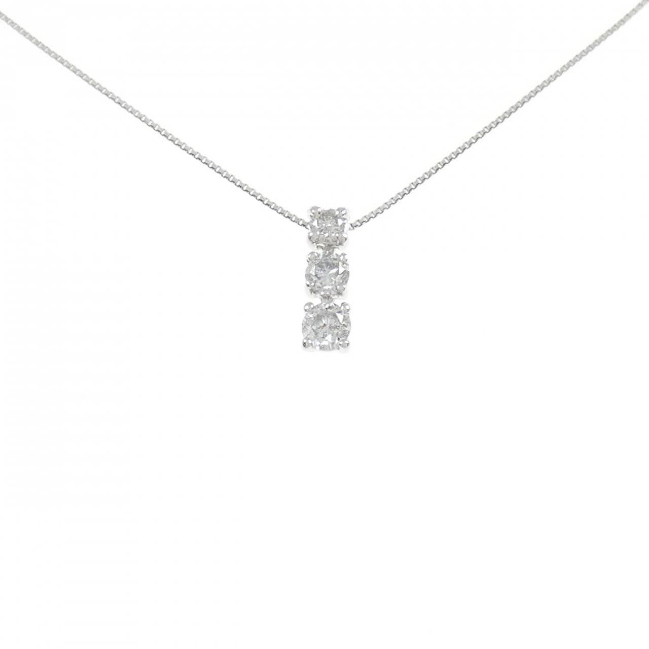 PT スリーストーン ダイヤモンド ネックレス 0.30CT