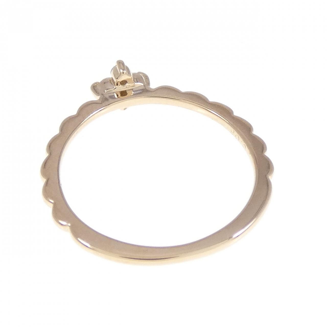 K18PG フラワー ダイヤモンド リング 0.06CT