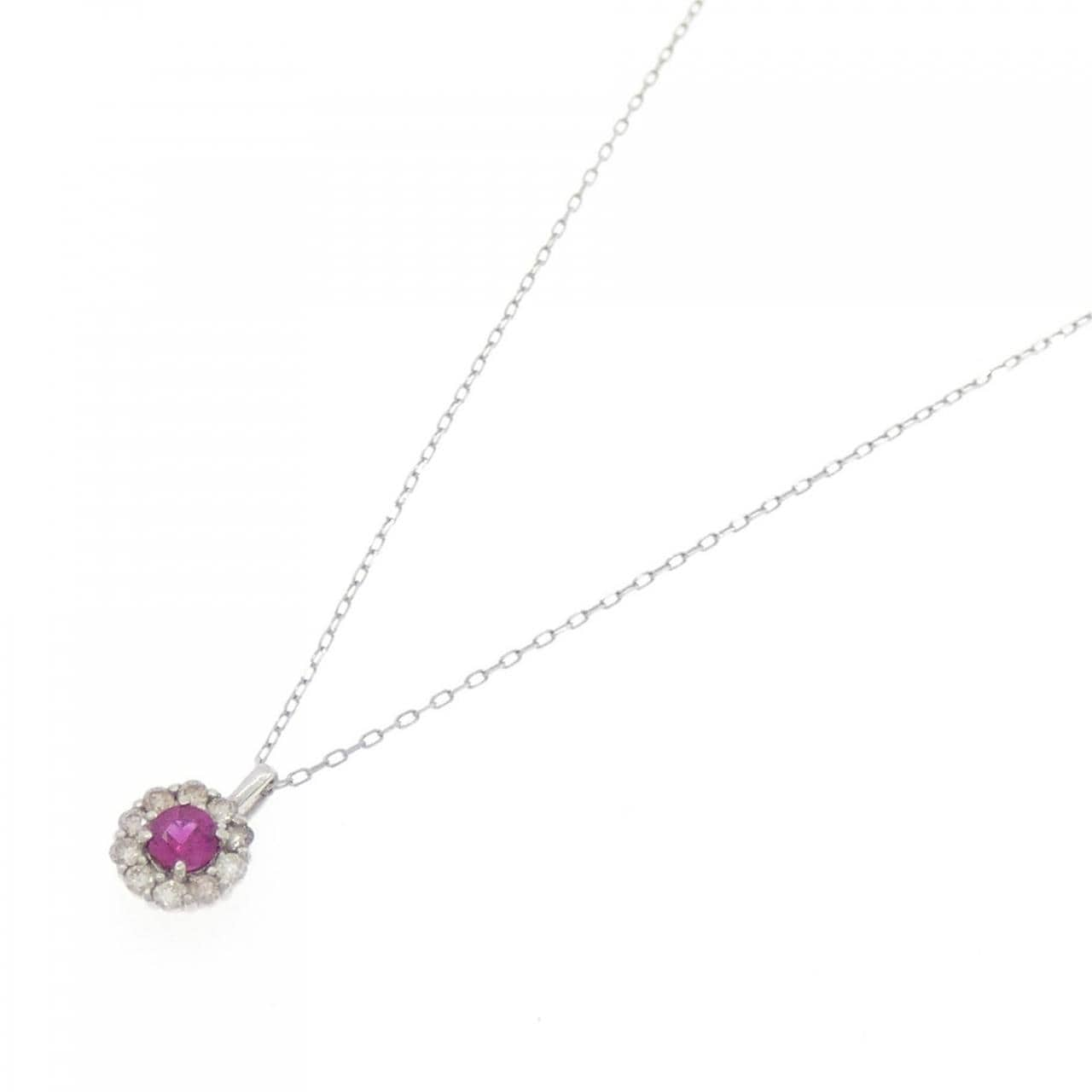 [BRAND NEW] PT Ruby Necklace 0.07CT