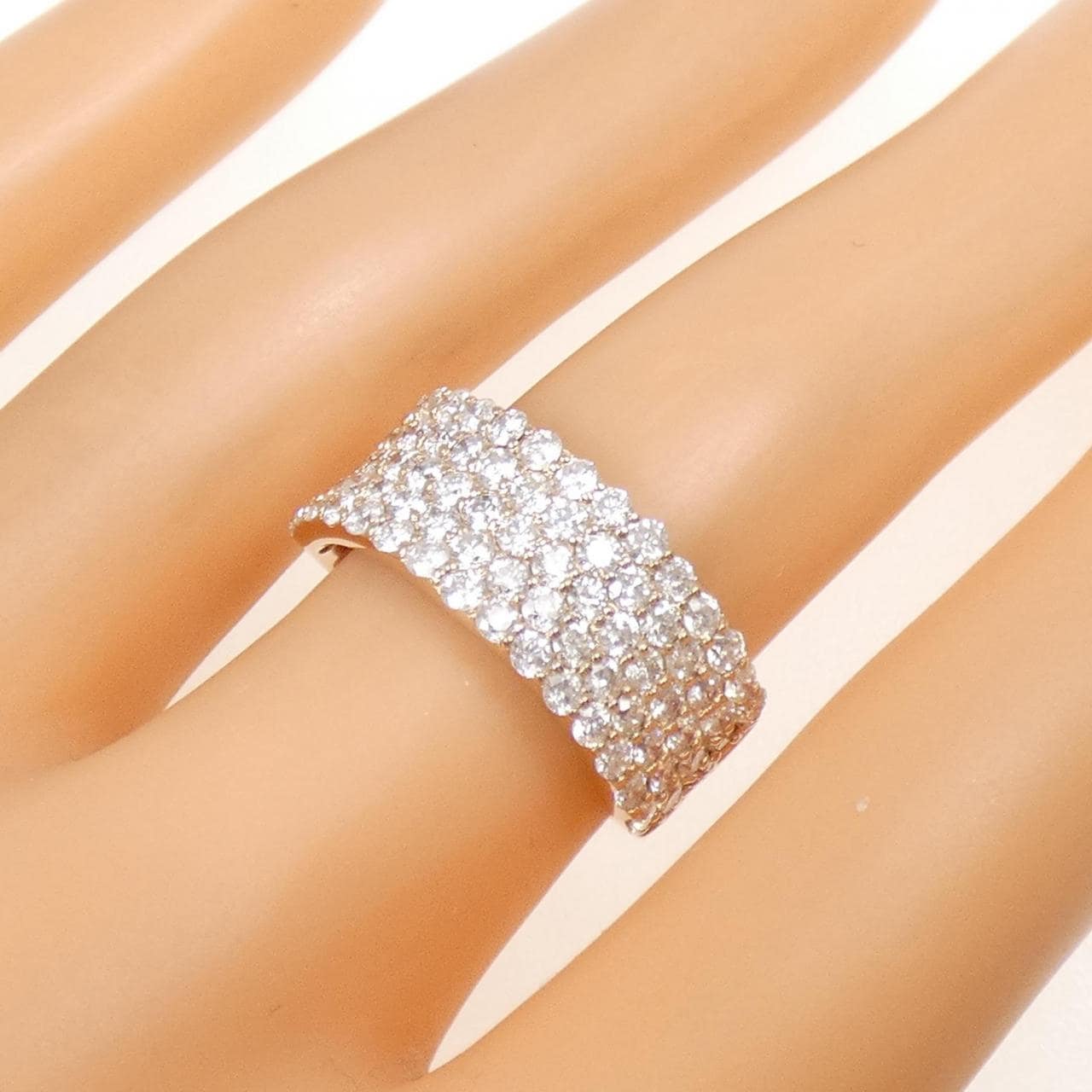K18PG パヴェ ダイヤモンド リング 2.10CT