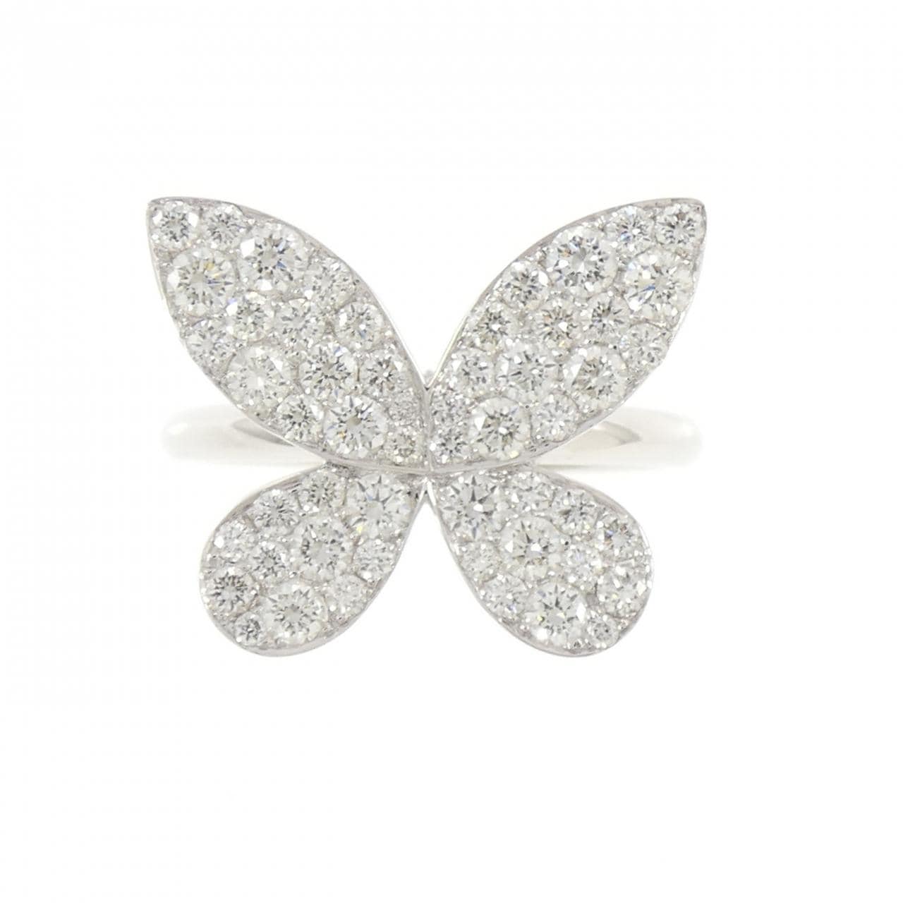 K18WG バタフライ ダイヤモンド リング 1.03CT