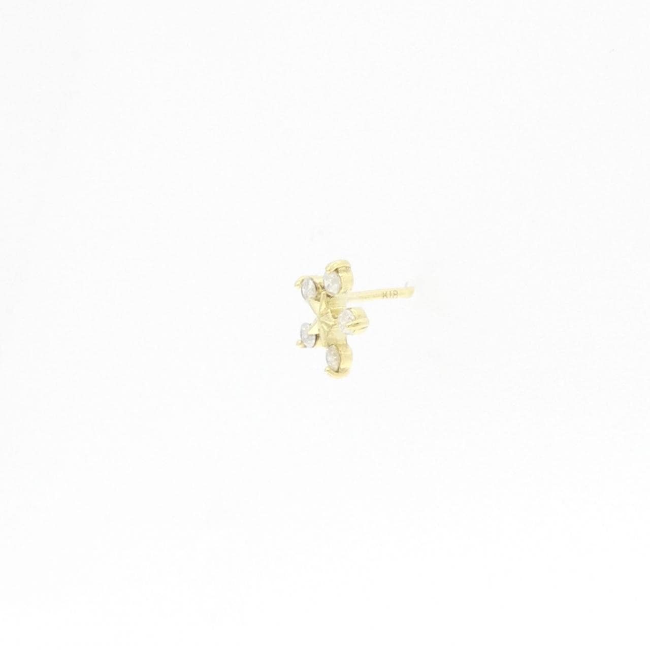 K18YG ダイヤモンド ピアス 0.10CT 片耳