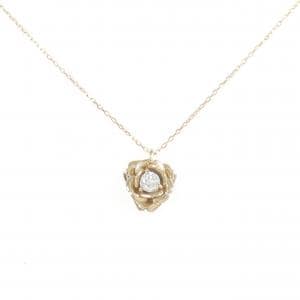 K18PG フラワー ダイヤモンド ネックレス 0.10CT