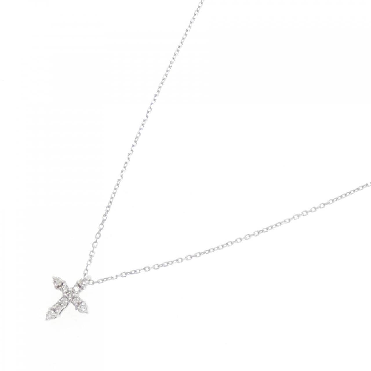 スタージュエリー クロス ダイヤモンド ネックレス 0.08CT