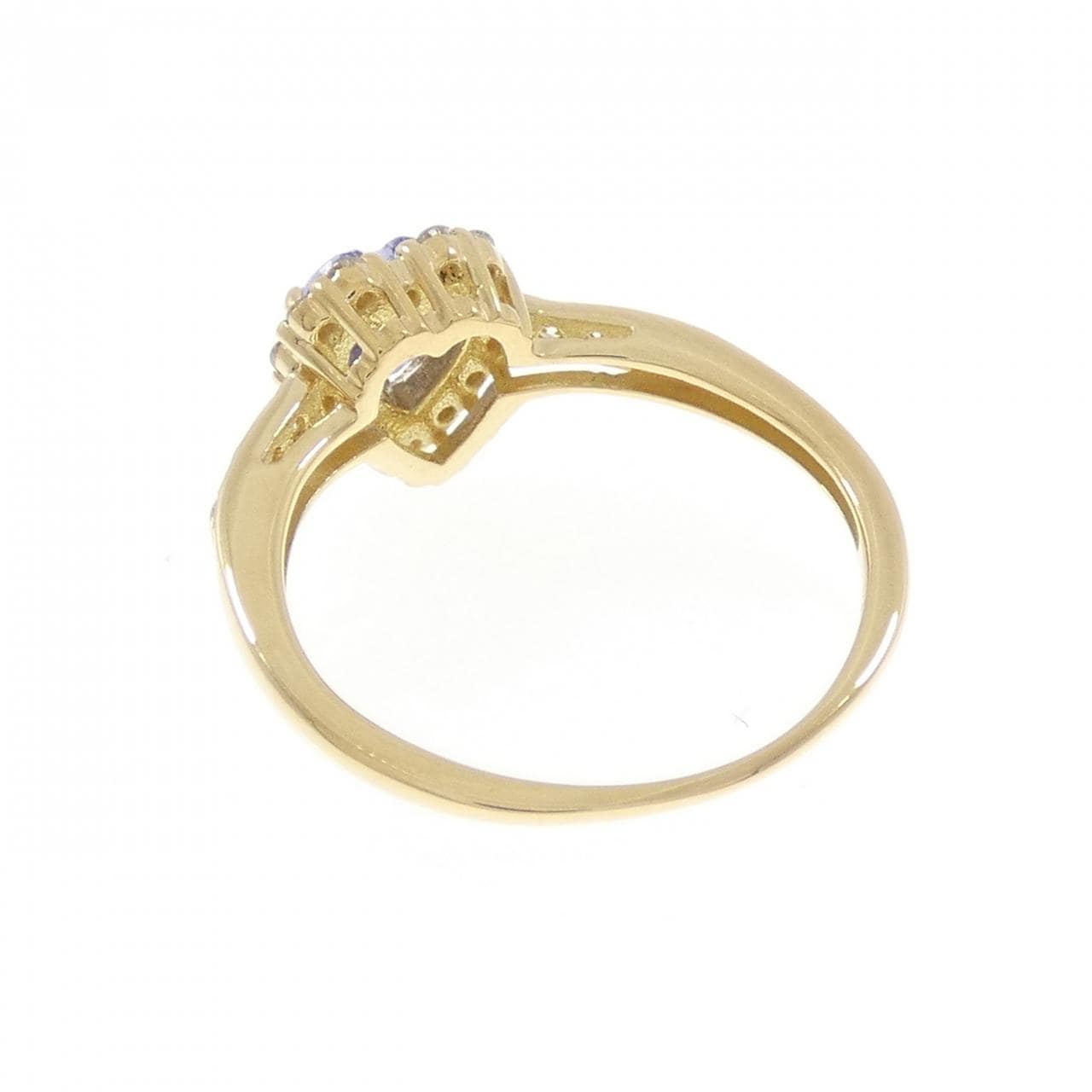 K18YG ハート タンザナイト リング 0.50CT