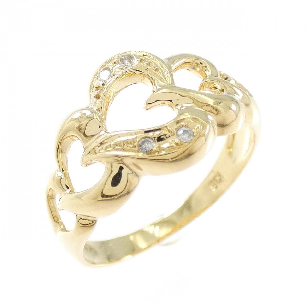 K18YG ハート ダイヤモンド リング 0.03CT