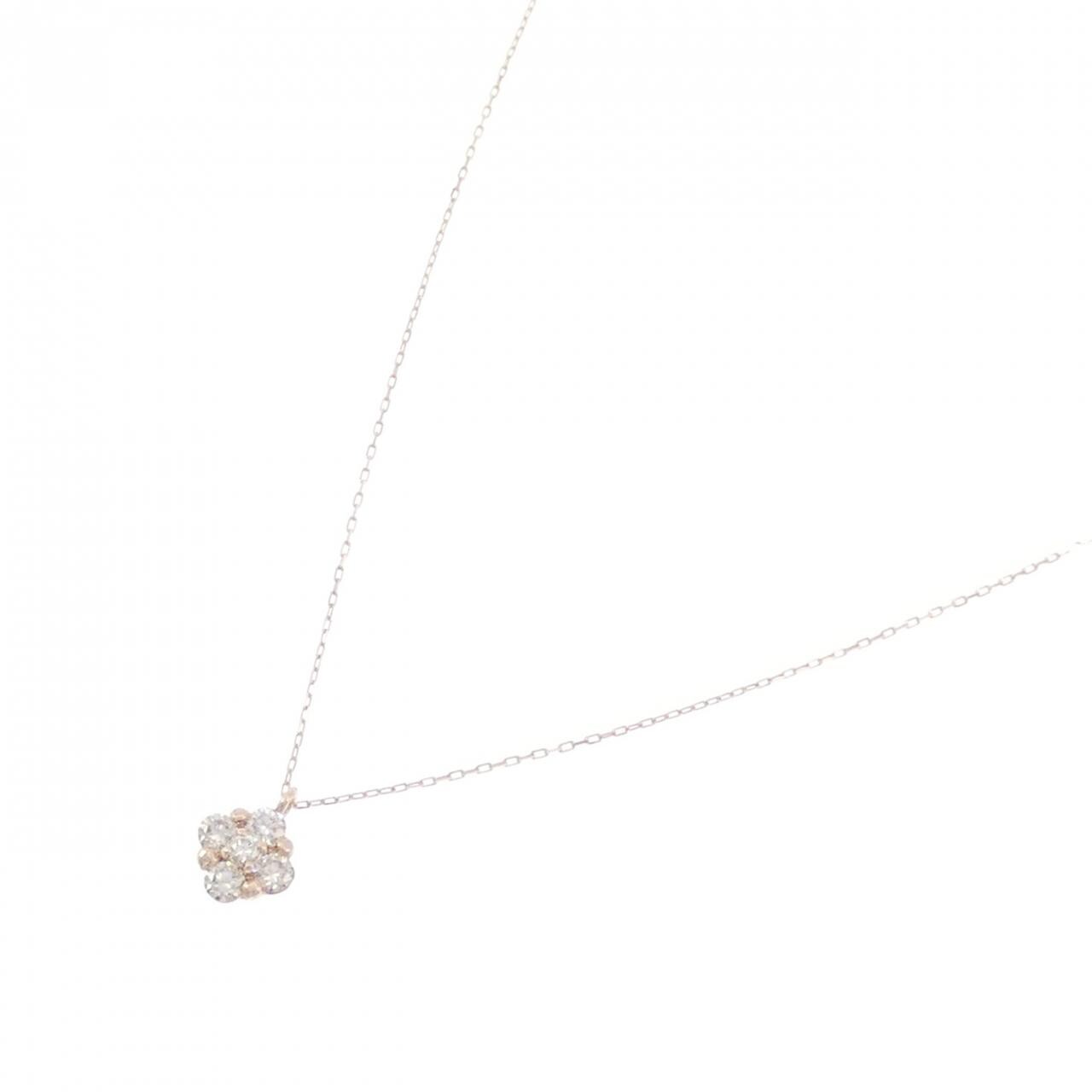 【新品】K10PG ダイヤモンド ネックレス 0.20CT