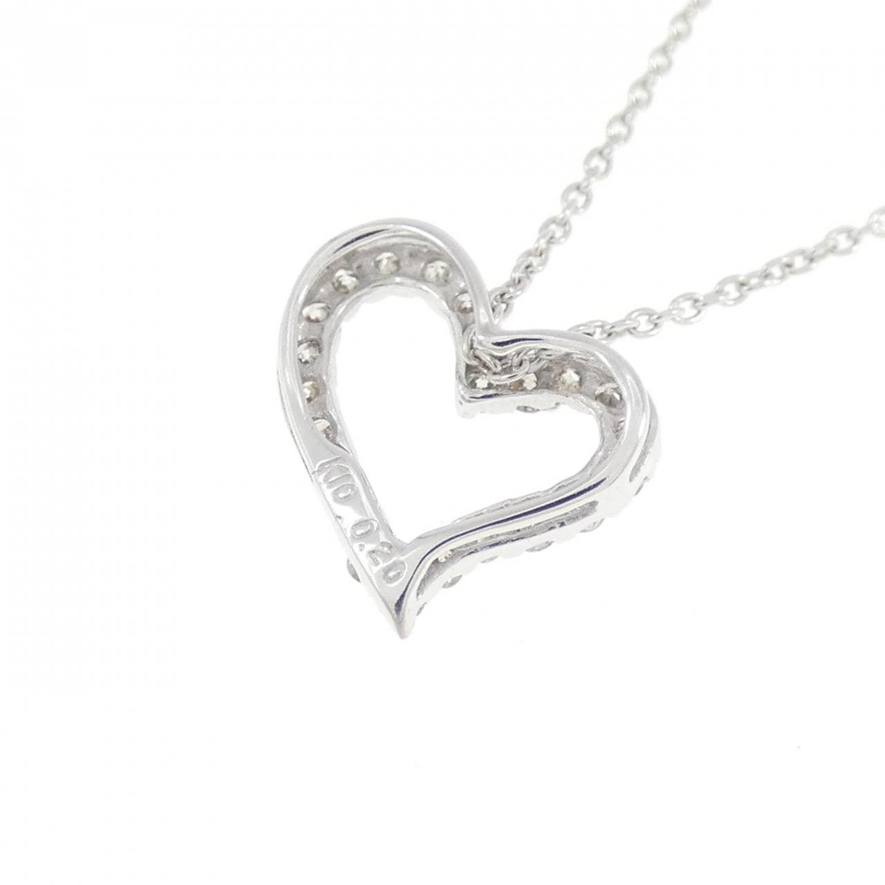 K10WG ハート ダイヤモンド ネックレス 0.20CT