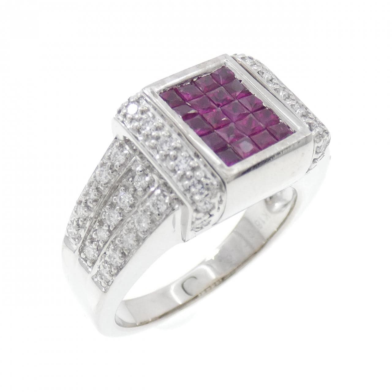 K18WG ルビー リング 0.35CT