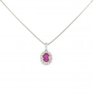 PT900/PT850 ルビー ネックレス 0.492CT