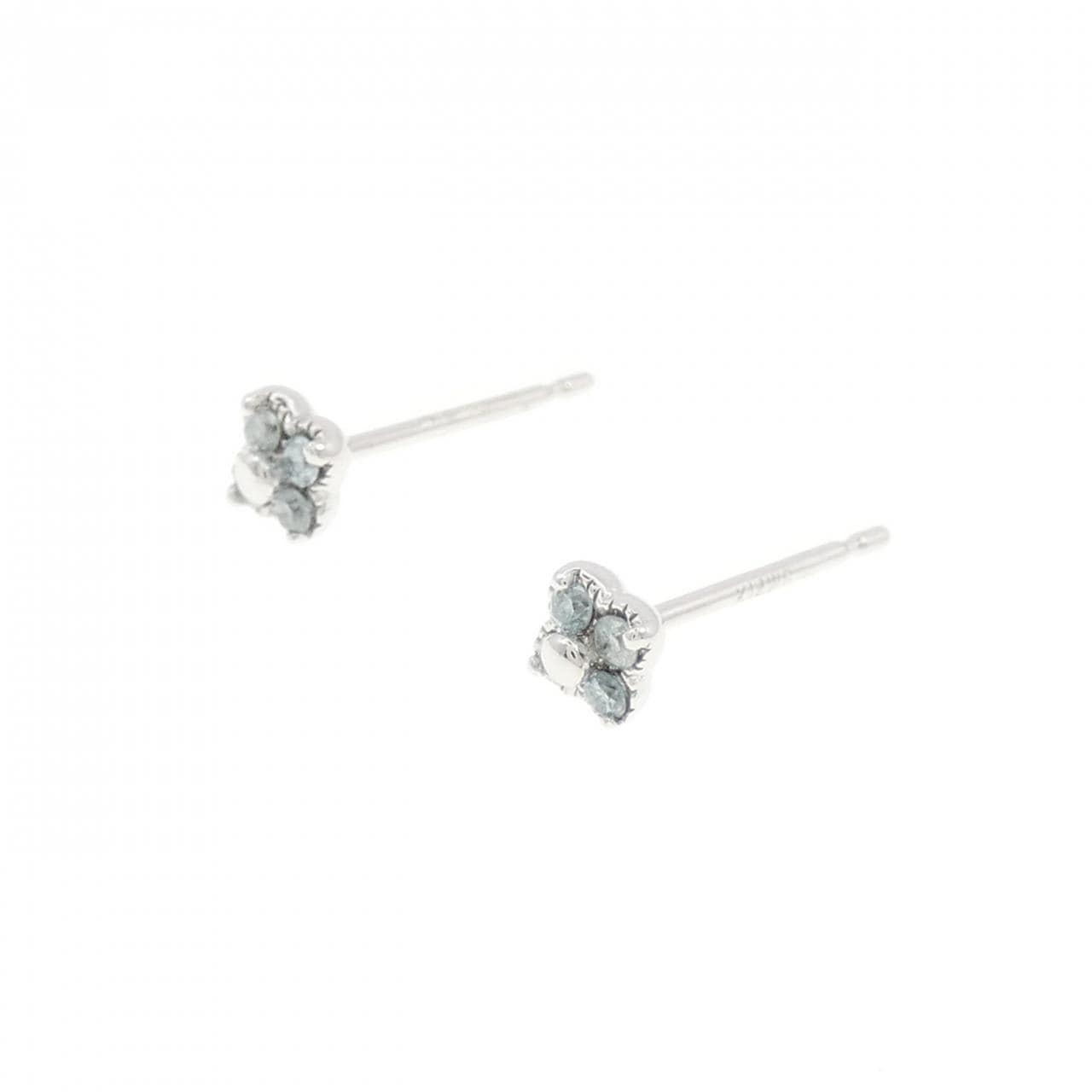 K14WG 花形钻石耳环 0.06CT